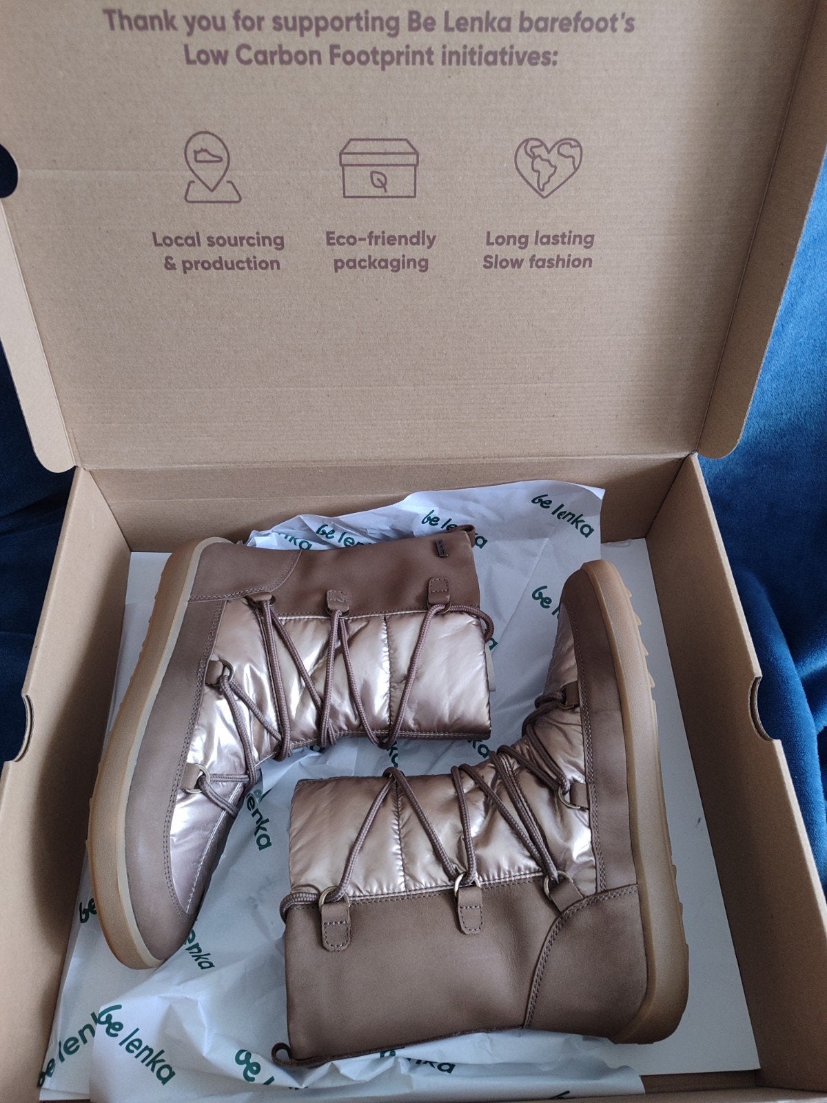 Be Lenka Snowfox Champagne & Brown barefoot boots/laars 40, Kleding | Dames, Be Lenka, Bruin, Nieuw, Ophalen of Verzenden