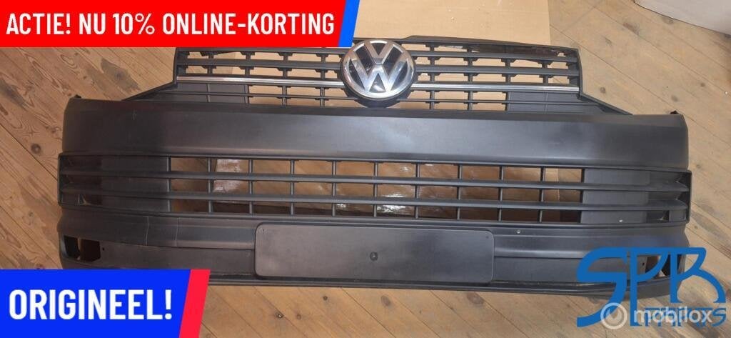VW TRANSPORTER T6 VOORBUMPER 7E0807221D 9b9 MISTLAMPEN GRILL, Gebruikt, Volkswagen, Ophalen of Verzenden, Volkswagen
