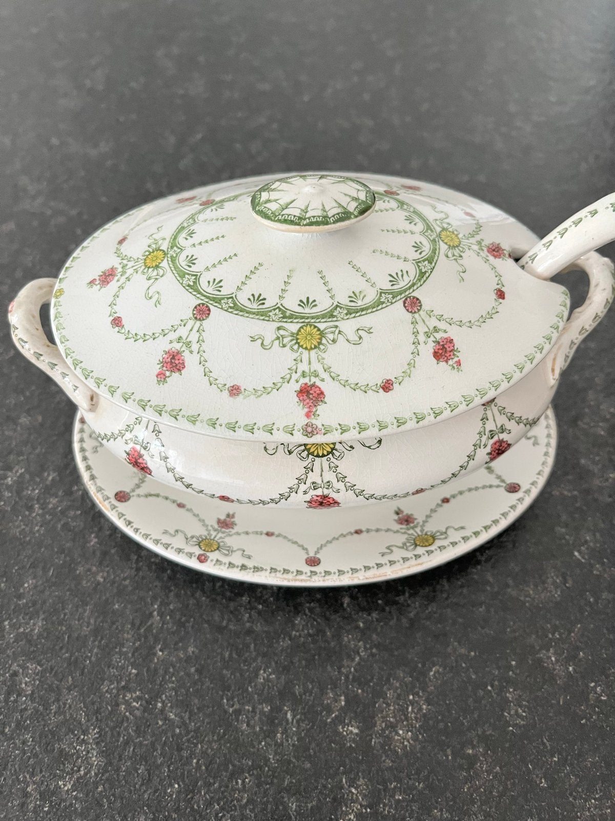 Antieke Grimwades Staffordshire Soepterrine met Schaal, Antiek en Kunst, Ophalen of Verzenden
