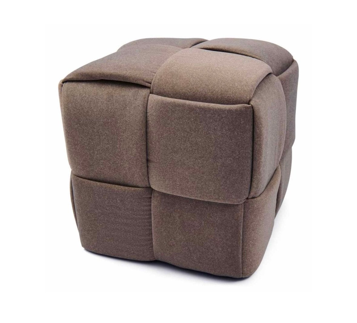 Riviera maison Qbic mohair poef truffel Nieuw in doos, Minder dan 50 cm, Vierkant, Nieuw, Minder dan 50 cm