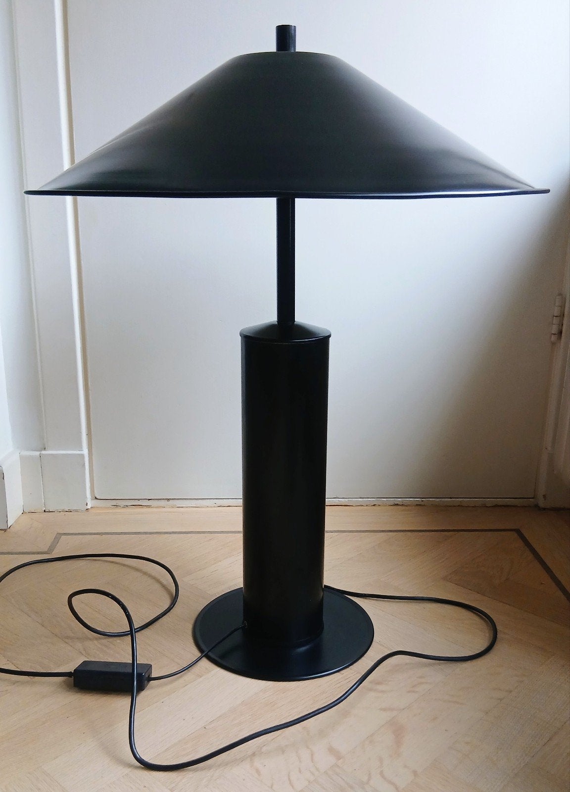Vintage zwarte metalen design tafellamp, Ophalen