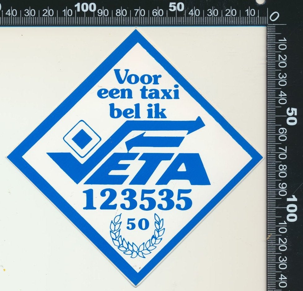 Sticker: Veta Taxi - 50 Jaar, Ophalen of Verzenden, Zo goed als nieuw, Bedrijf of Vereniging