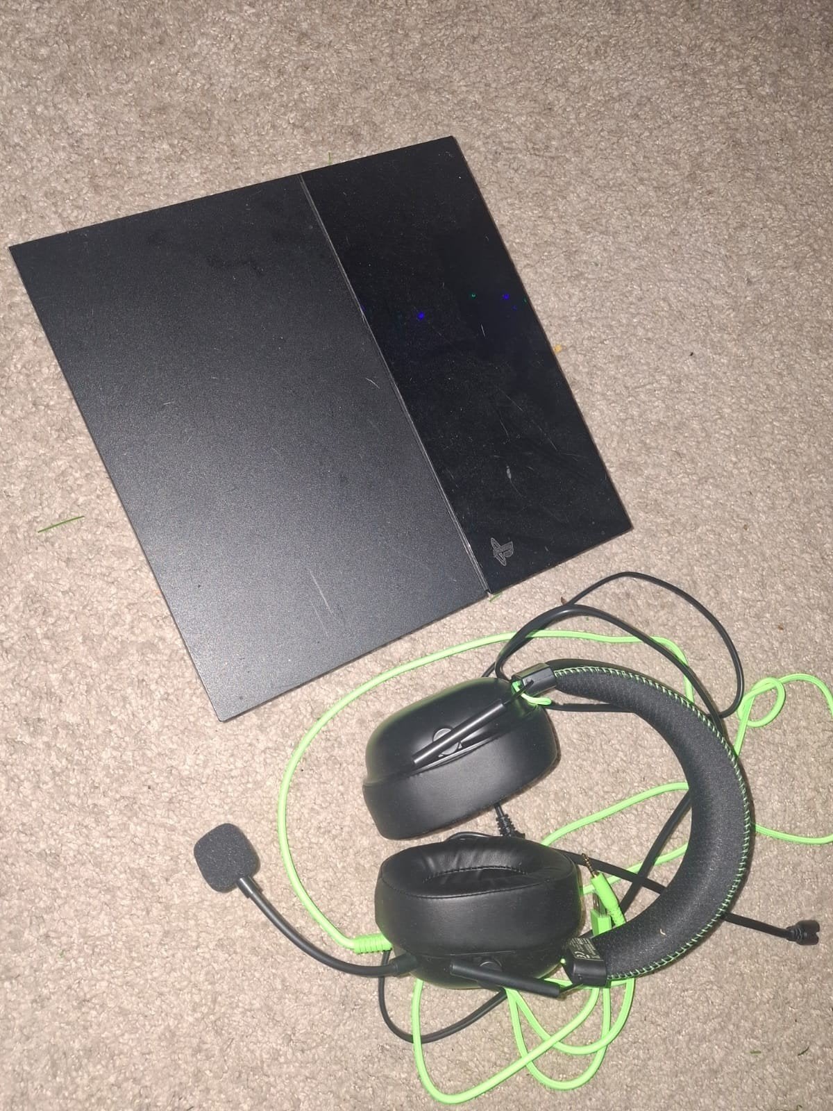 bieden PlayStation 4 slim met headset - met gta 5, Ophalen of Verzenden, Zonder controller, Original, 500 GB