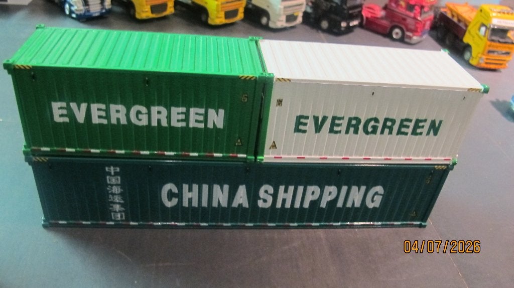 2x 20FT en 1x 40FT DM Containers 1:50 No WSI/Tekno Z.G.A.N., Ophalen of Verzenden, Zo goed als nieuw, Bus of Vrachtwagen, Tekno