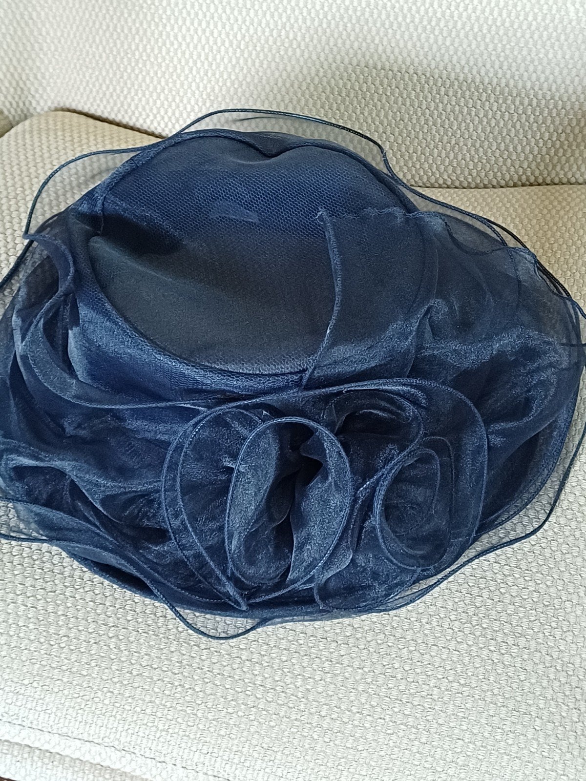 Zwarte (kerk)hoed, maat 55, voile, Seeberger, 55 cm (S, 6⅞ inch) of minder, Hoed, Ophalen of Verzenden, Zo goed als nieuw