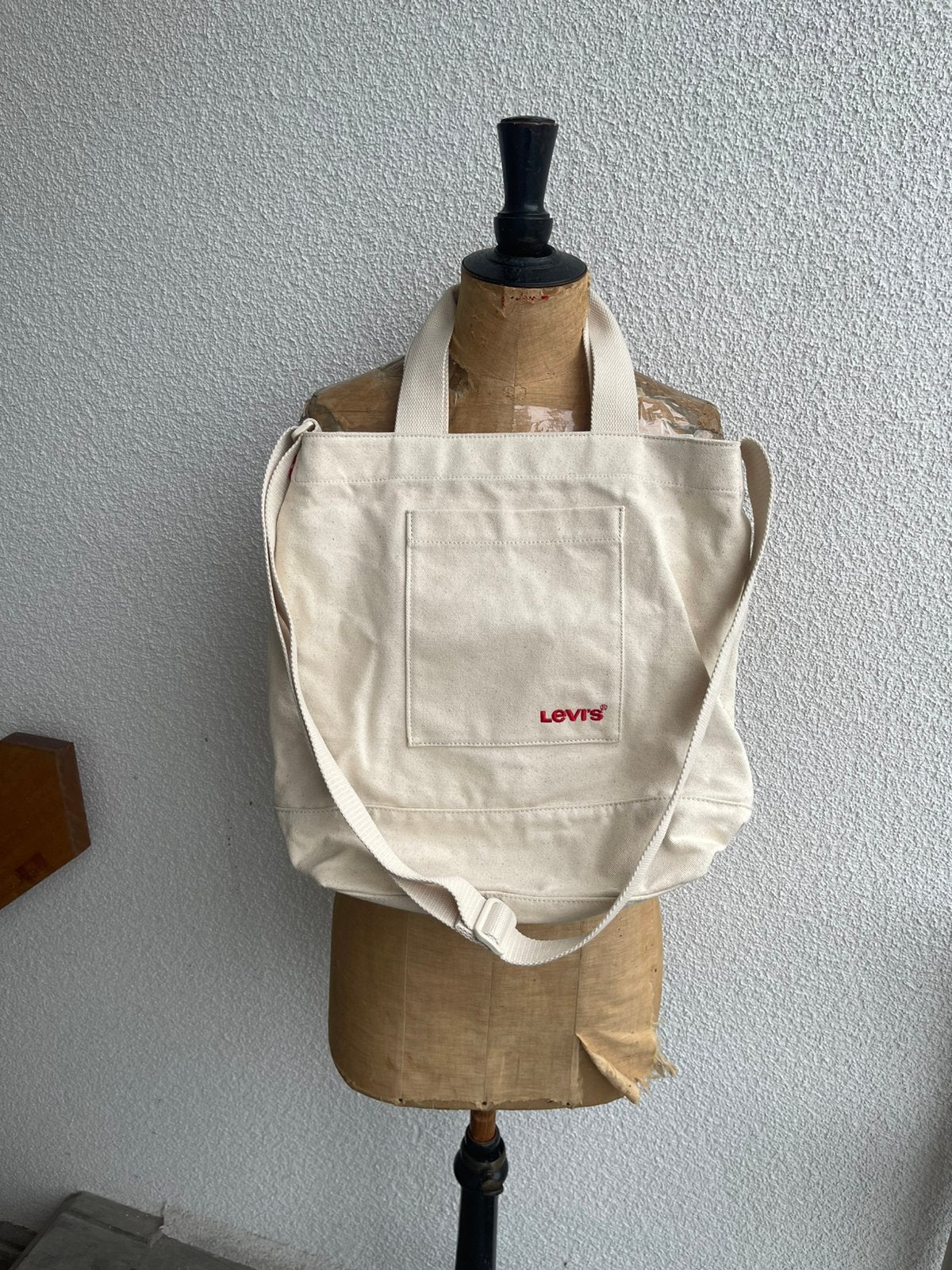 Off White Canvas Shopper van LEVI'S! NIEUW!, Ophalen of Verzenden, Nieuw, Wit, Shopper