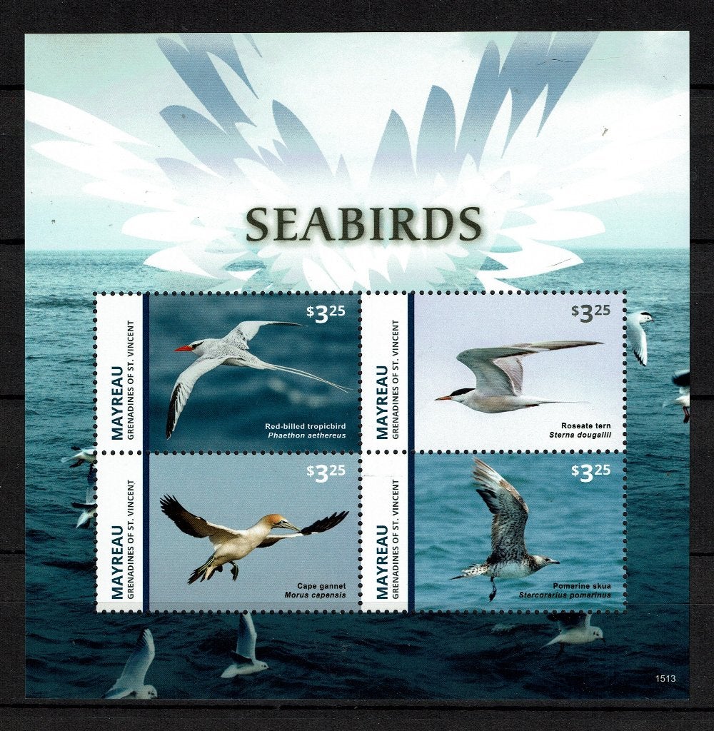 MAYREAU 2015 PF BLOK ZEEVOGELS VOGELS BIRDS, Ophalen of Verzenden, Postfris, Dier of Natuur