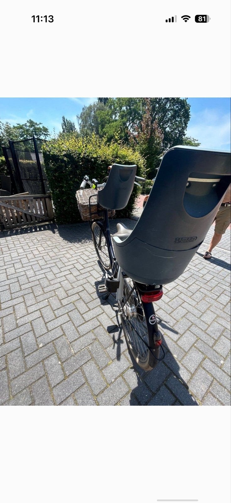 Fiets met twee kinderzitjes en mand, Ophalen, Gebruikt, Achterzitje