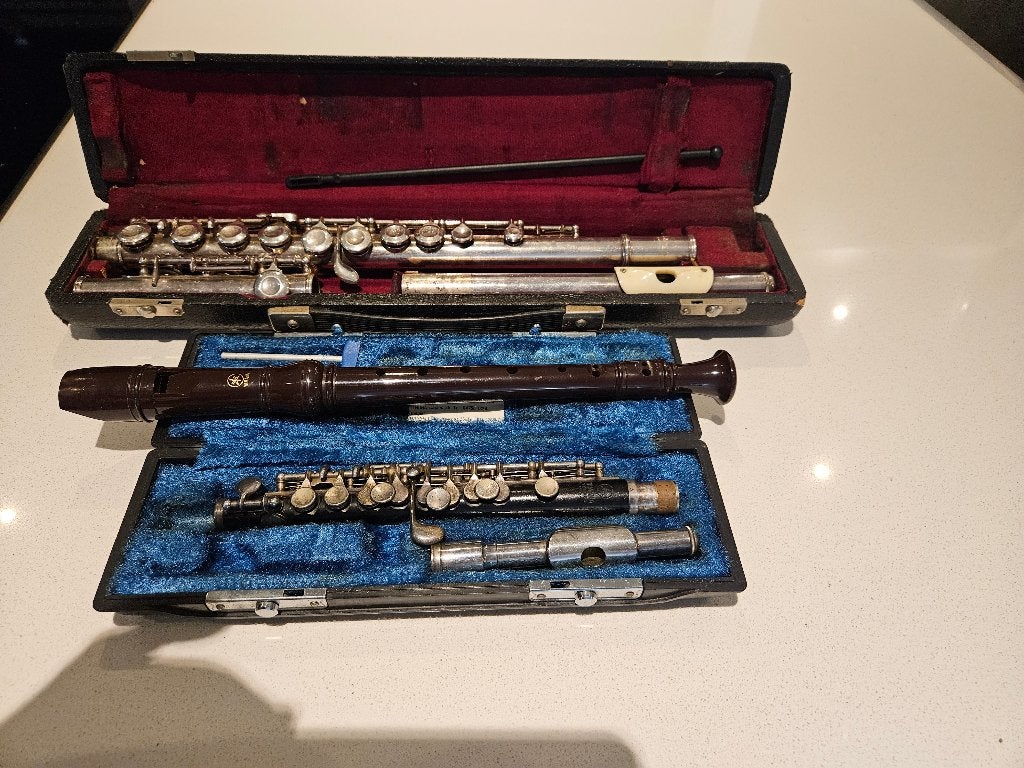 Dwarsfluit Kohlert & Co, piccolo Yamaha en blokfluit Yamaha, Muziek en Instrumenten, Ophalen of Verzenden, Gebruikt, Met koffer of tas