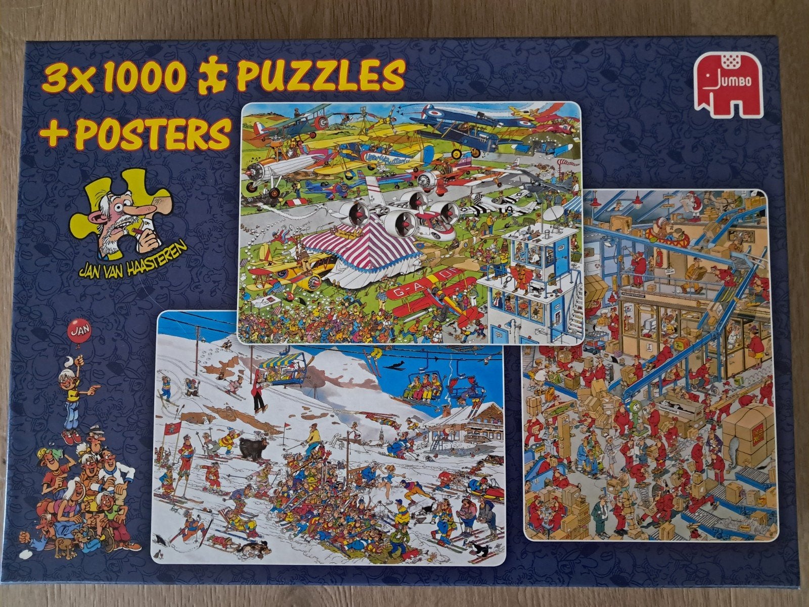 Jan van Haasteren Puzzelset - 3 x 1000 stukjes, Hobby en Vrije tijd, Ophalen, 500 t/m 1500 stukjes, Zo goed als nieuw, Legpuzzel