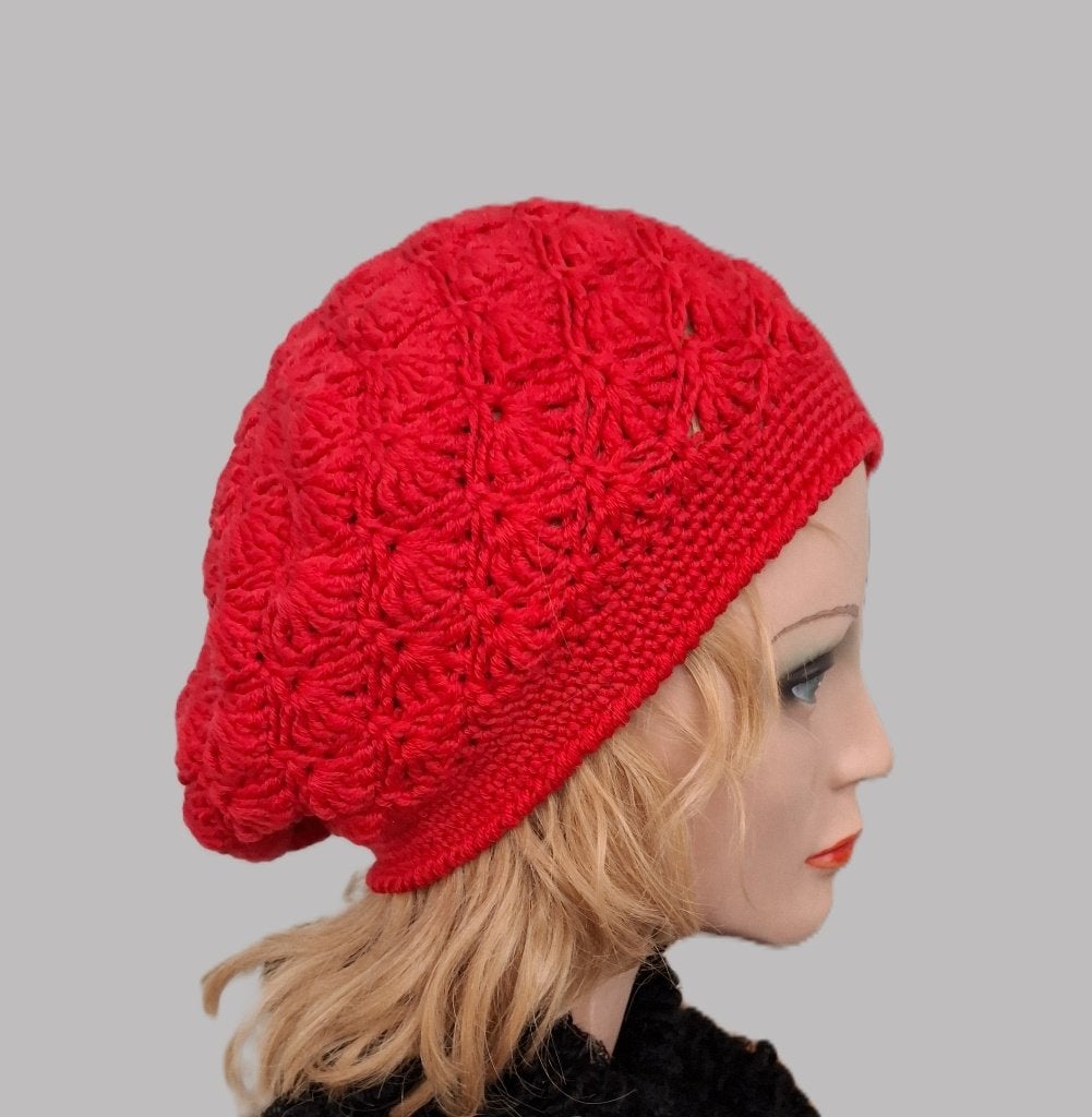 Baret rood, Maat 38/40 (M), Nieuw, Ophalen of Verzenden, Handgemaakt