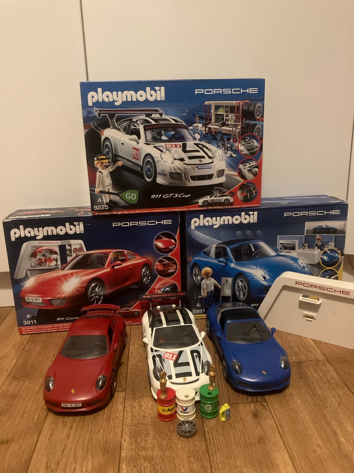 Playmobil Porsche Collectie: 3 Auto's en Accessoires, Gebruikt, Complete set, Voertuig, Ophalen of Verzenden