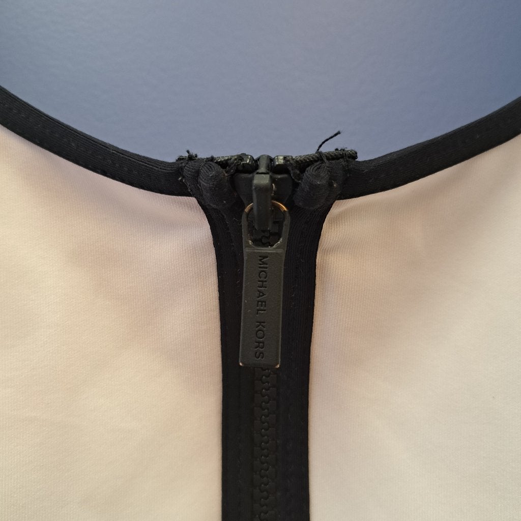 Michael Kors statement bodysuit limegroen wit zwart S 51106, Michael Kors, ., Ophalen of Verzenden, Zo goed als nieuw