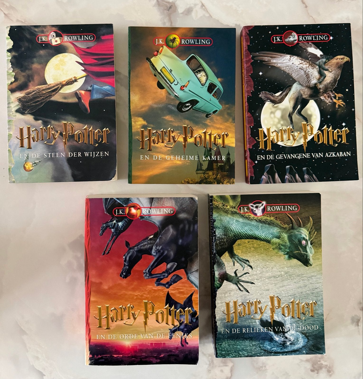 Harry Potter boekenreeks - 5 delen, Ophalen of Verzenden, Gelezen