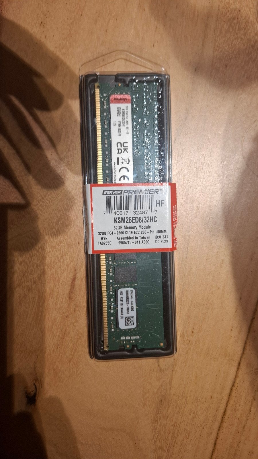 Kingston Server Premier 32GB DDR4 RAM 2666MHz, 32 GB, Server, DDR4, Nieuw