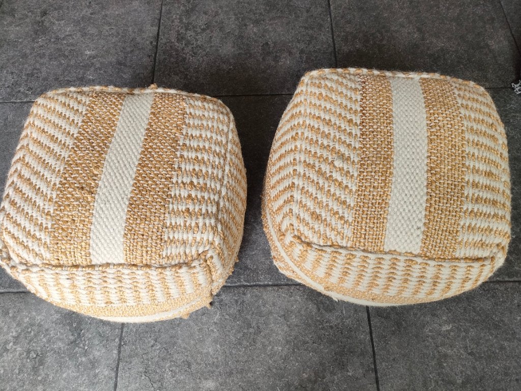 2 super leuke poefjes, Huis en Inrichting, Banken | Voetenbanken en Poefen, Ophalen, Minder dan 50 cm, Gebruikt, Rond