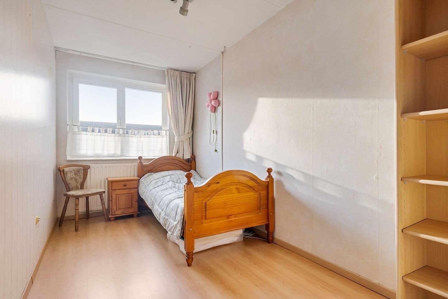Houten eenpersoonsbed zonder nachtkastje, Huis en Inrichting, Ophalen, Gebruikt, 90 cm, Eenpersoons