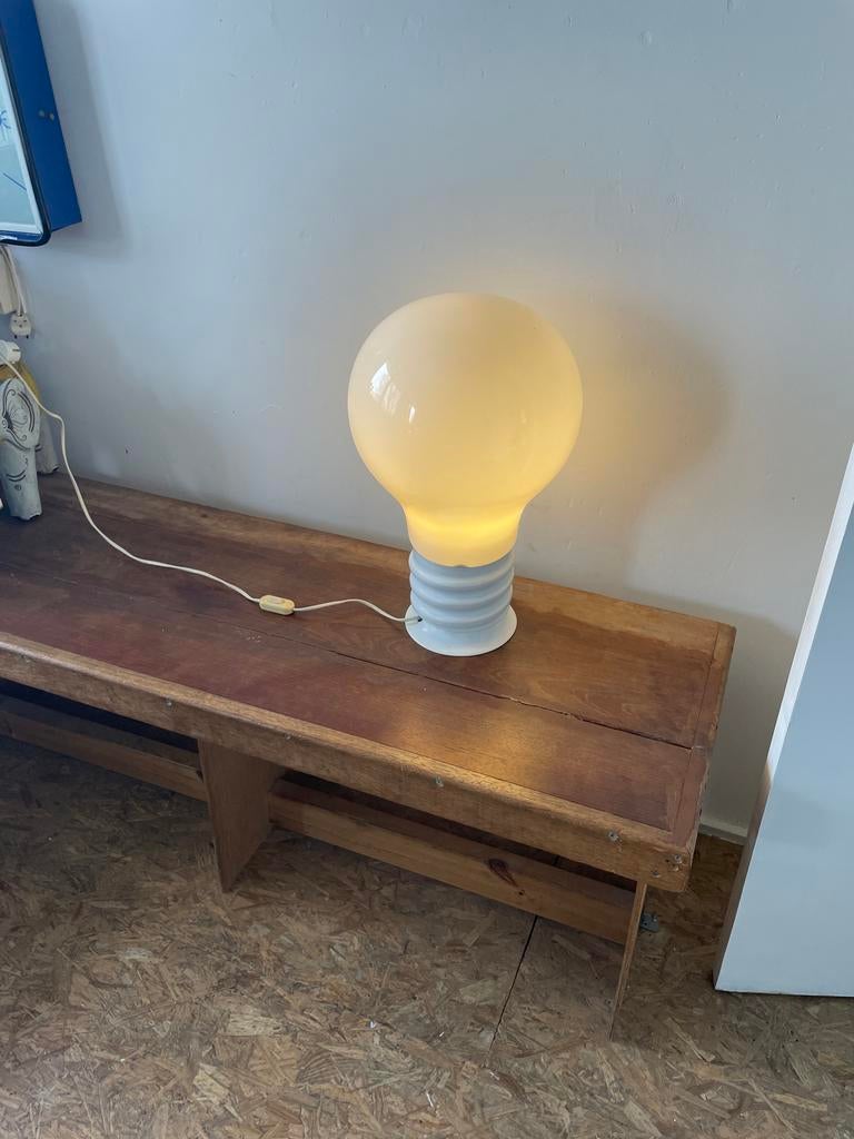Vintage tafel lamp ban Enrico Tronconi, Huis en Inrichting, Ophalen, Gebruikt, Glas, 50 tot 75 cm