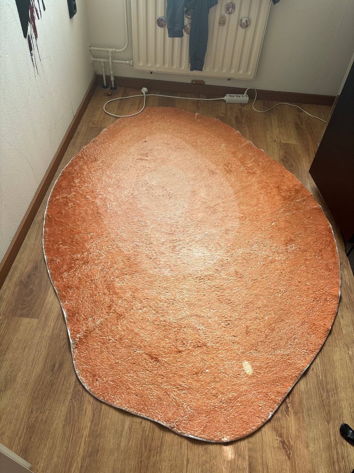 Uniek Vloerkleed - Organische Vorm - Oranje/Bruin, Ophalen, Gebruikt, 150 tot 200 cm, Oranje