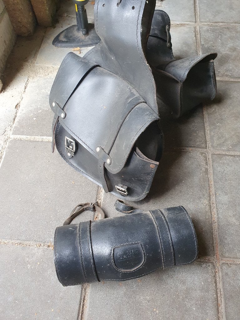 Leren (zij)tassen, motortassen voor o.a. Honda Rebel, Ophalen of Verzenden