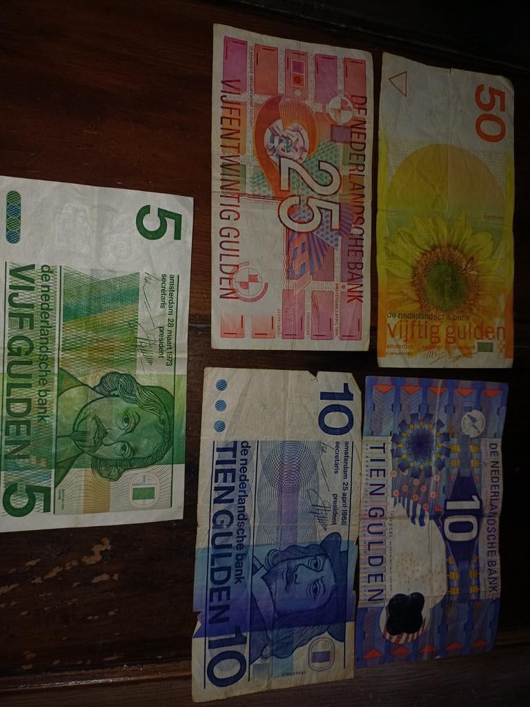 Oude Nederlandse bankbiljetten - Set van 5, Ophalen of Verzenden, 5 gulden, Setje