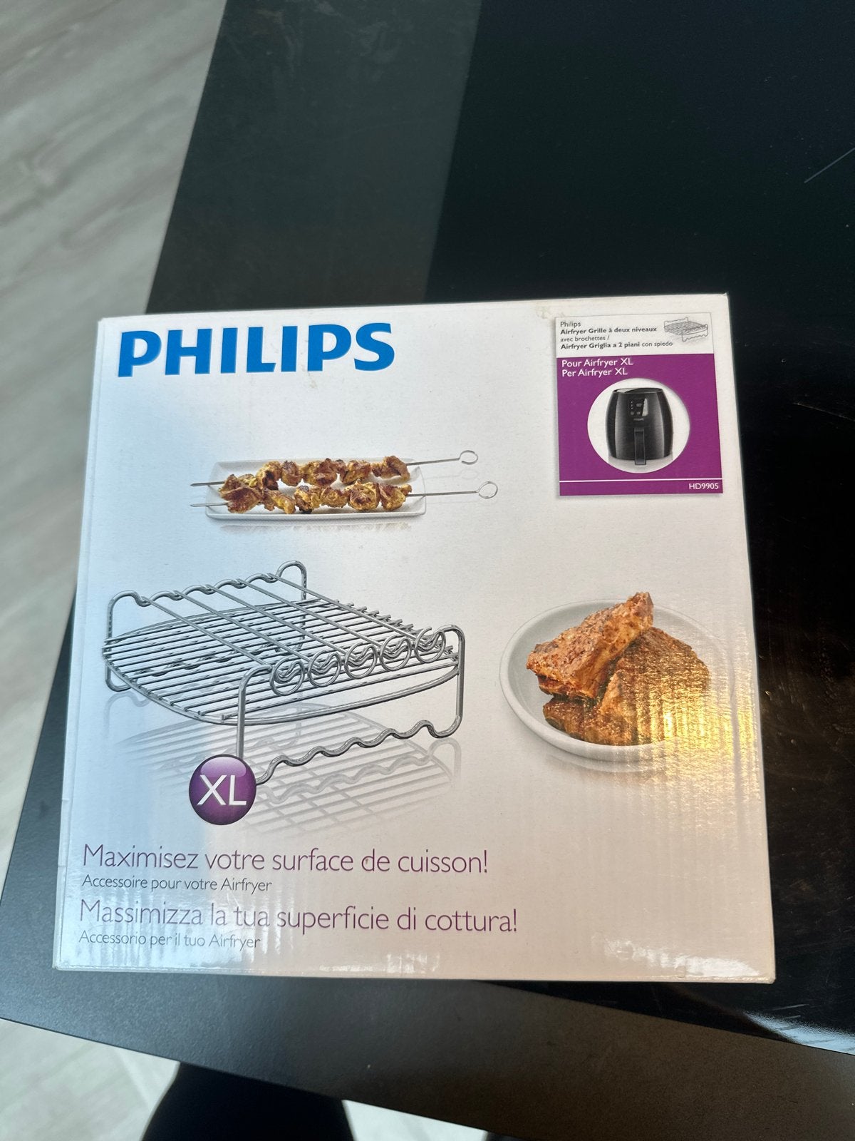 Philips Airfryer XL Grillrek met Spiesjes HD9905, Ophalen of Verzenden, Nieuw, Airfryer XL