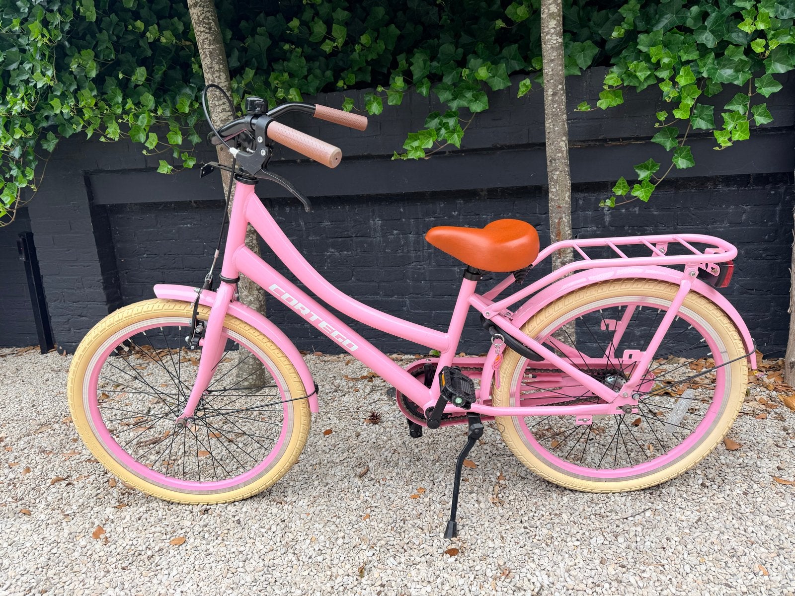 Roze Cortego kinderfiets met voorrek, Ophalen, Nieuw, Velgrem, 20 inch of meer