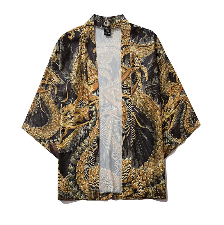 Japans shirt 006 (kimono dames heren traditioneel draak), Verzenden, Nieuw, Overige maten
