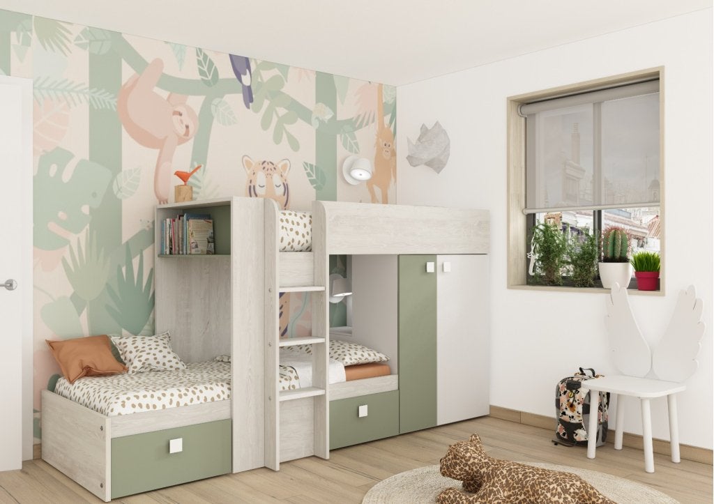 Maxim Multifunctioneel Stapelbed - 90x190 - Groen