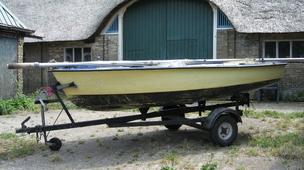 trailer met zweeds zeilbootje (3meter 25), Watersport en Boten, Ophalen, Gebruikt, Minder dan 15 m², Overige typen