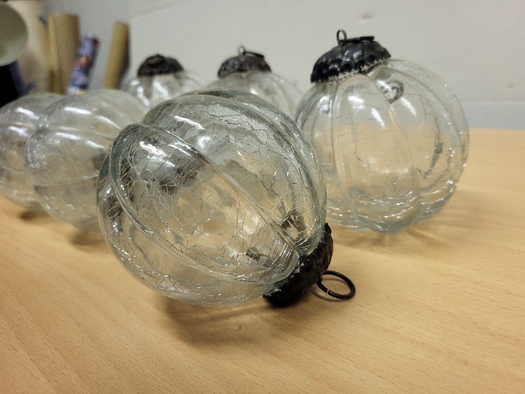 Glazen decoratieve ballen.               Decoratief., Ophalen of Verzenden, Zo goed als nieuw, Glas