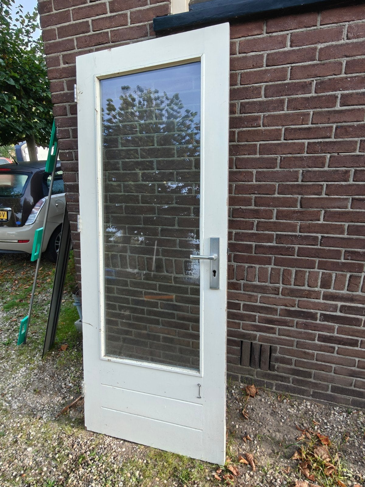 Gebruikte Buitendeur met dubbelglas en voorzien met 3-puntsl, Doe-het-zelf en Verbouw, Ophalen, Gebruikt, 80 tot 100 cm, Buitendeur