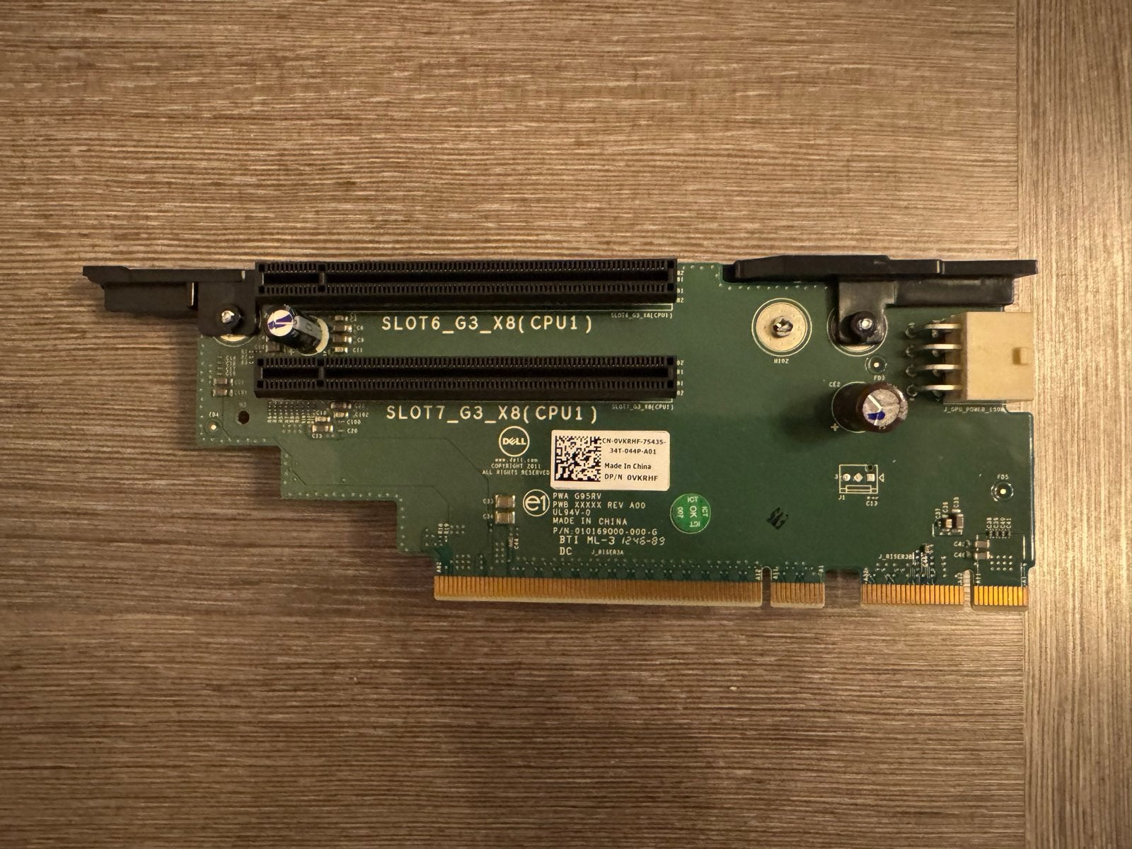 Dell 0VKRHF 2X PCI-E Server Riser Card voor PowerEdge R720, Ophalen of Verzenden, Gebruikt, PCI-Express 3