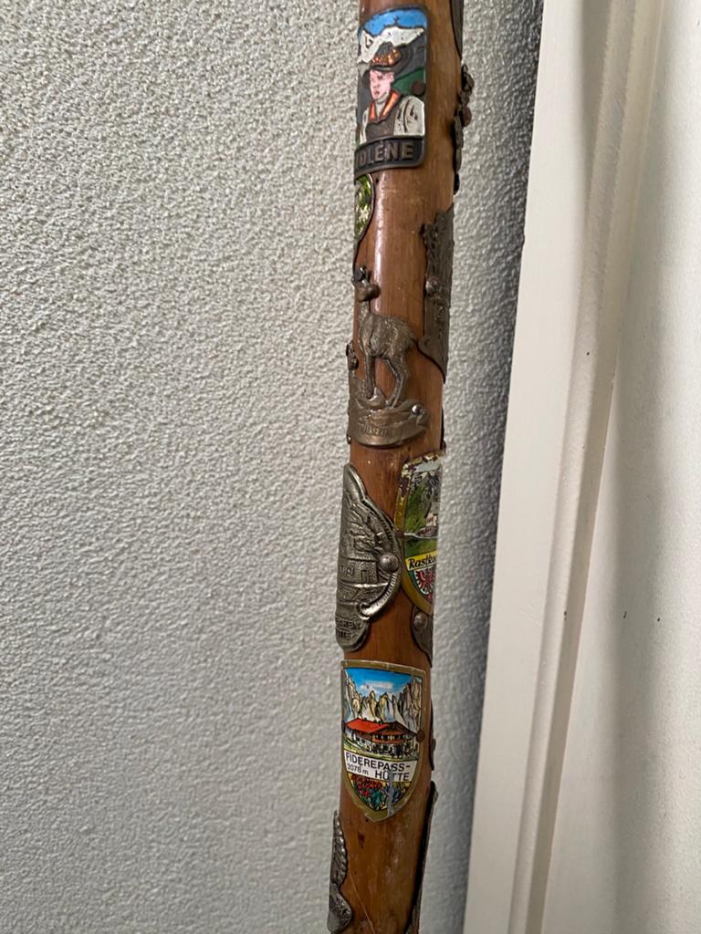Antieke wandelstok Mayrhofen enz 92 cm stalen punt, Ophalen of Verzenden