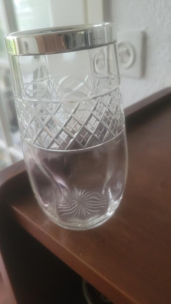 Engels kristalzilver bloemenvaasje, Antiek en Kunst, Ophalen of Verzenden