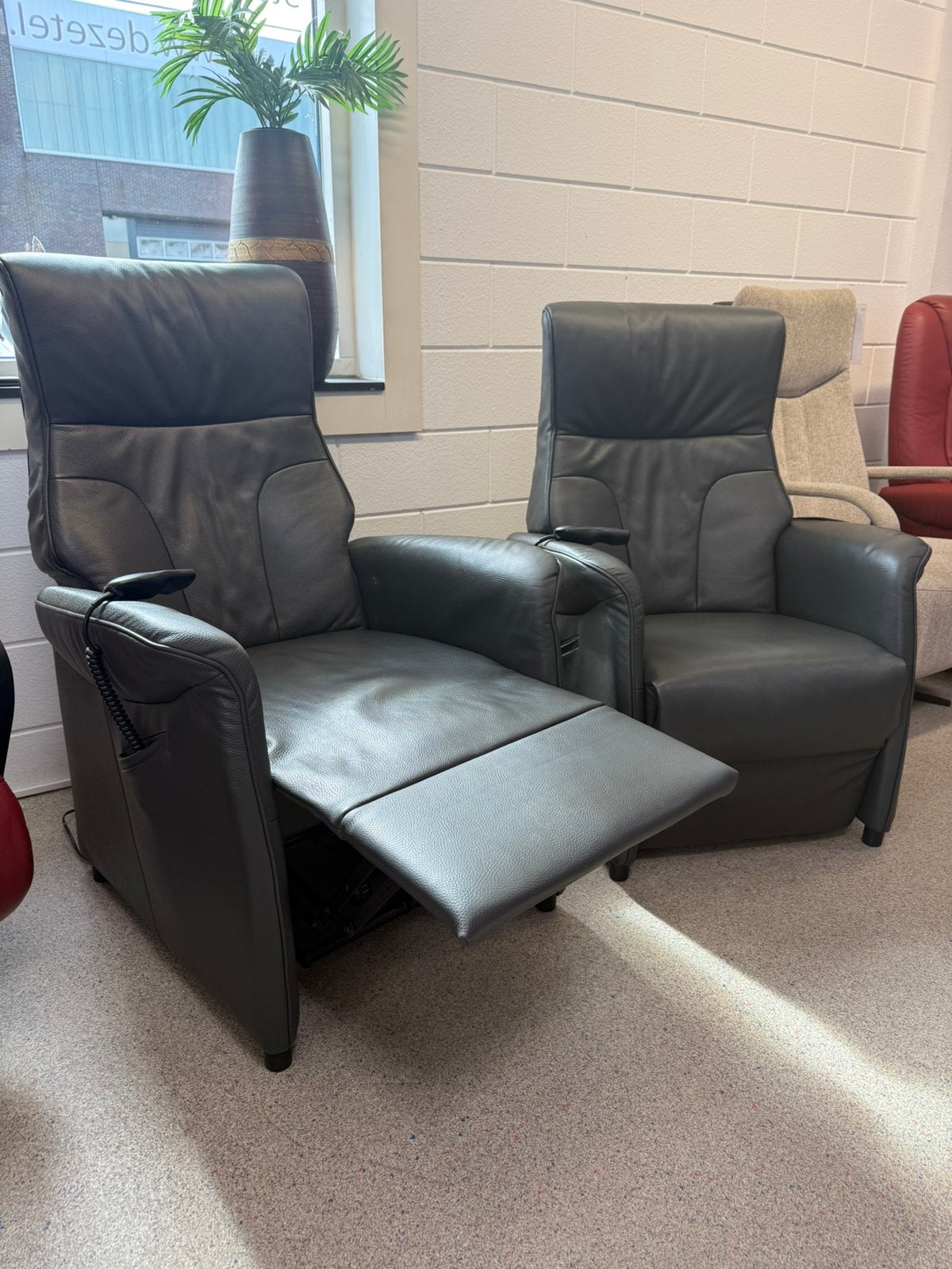 Als nieuwe Set sta op fauteuils relax stoel relaxfauteuils, Huis en Inrichting, Ophalen of Verzenden, Zo goed als nieuw, Leer