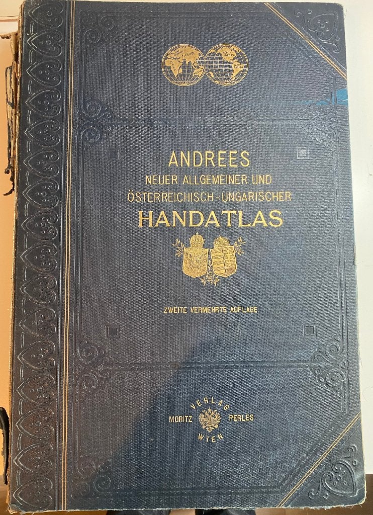 Monumentale Antieke Atlas - Andrees Handatlas (1909), Gelezen, Overige atlassen, Ophalen of Verzenden, 1800 tot 2000