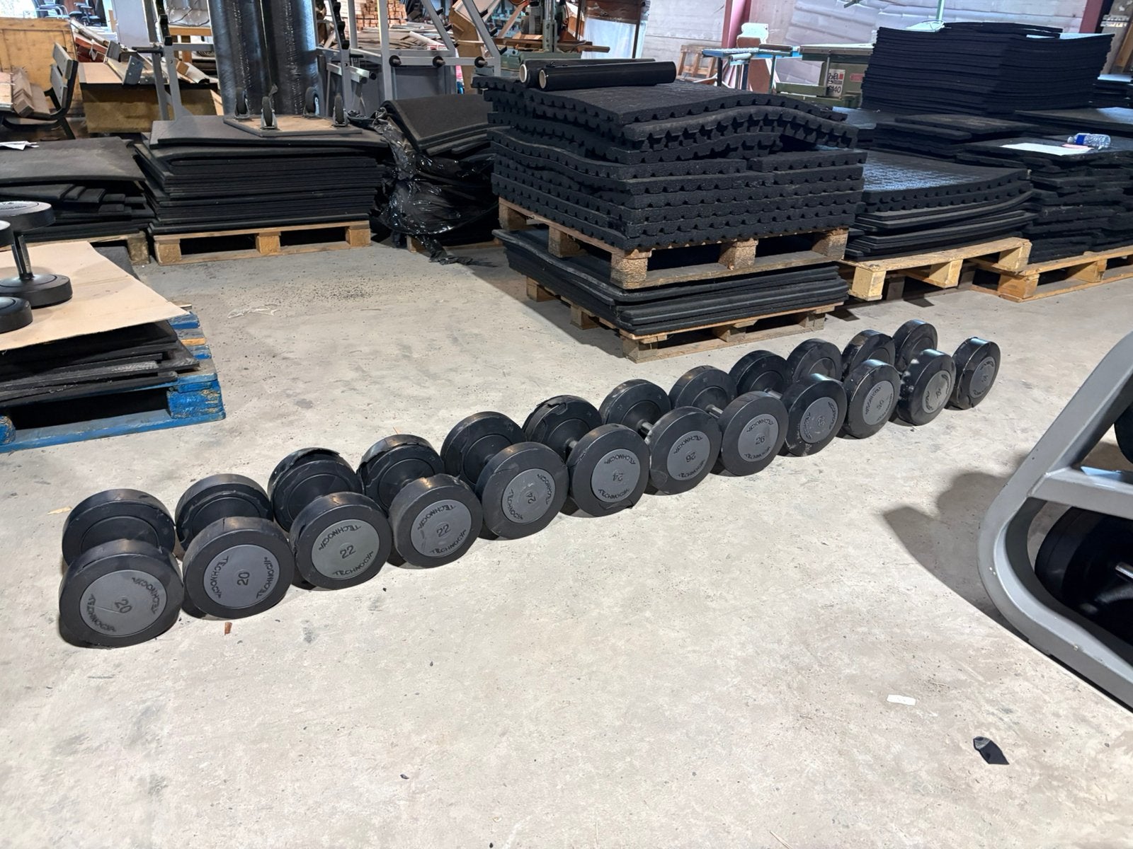 Beschadigde technogym dumbbells 20-32 kg gewichten, Ophalen, Dumbbell, Technogym, Beschadigd