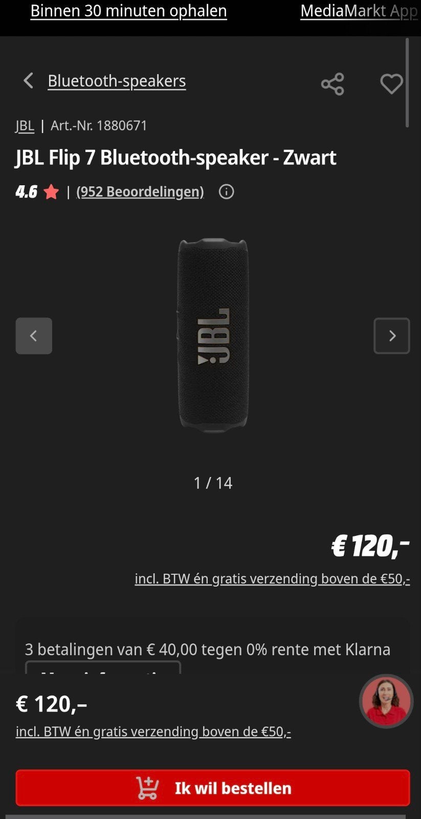 Foto 4 van JBL Flip 7 Bluetooth Speaker - Zwart