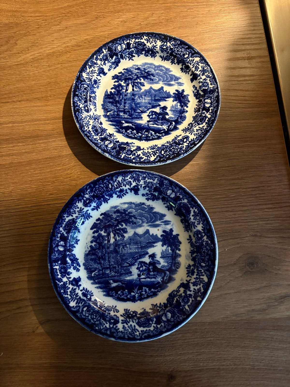 2x Antieke Petrus Regout Amazone borden, Ophalen