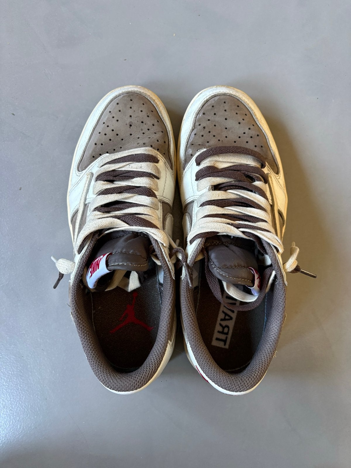 Nike Air Jordan 1 Low Travis Scott Reverse Mocha, Kleding | Heren, Ophalen of Verzenden, Gedragen, Bruin, Sneakers of Gympen