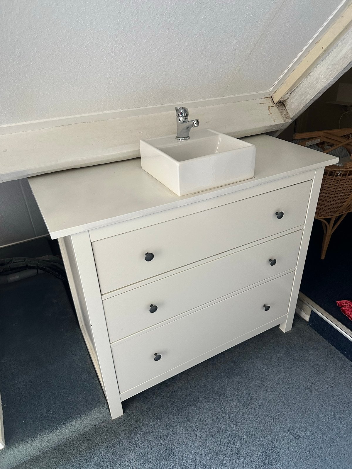 Ikea Hemnes kast met wastafel - 110x51x94.5 cm, Ophalen, Gebruikt, 100 tot 150 cm, Wastafelkast