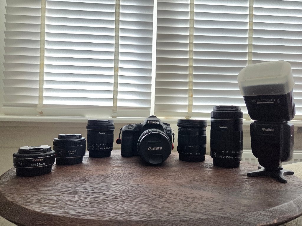 Canon EOS 90D Complete Set + 6 objectieven + Studio & meer, Ophalen, Spiegelreflex, Lensdop, Canon