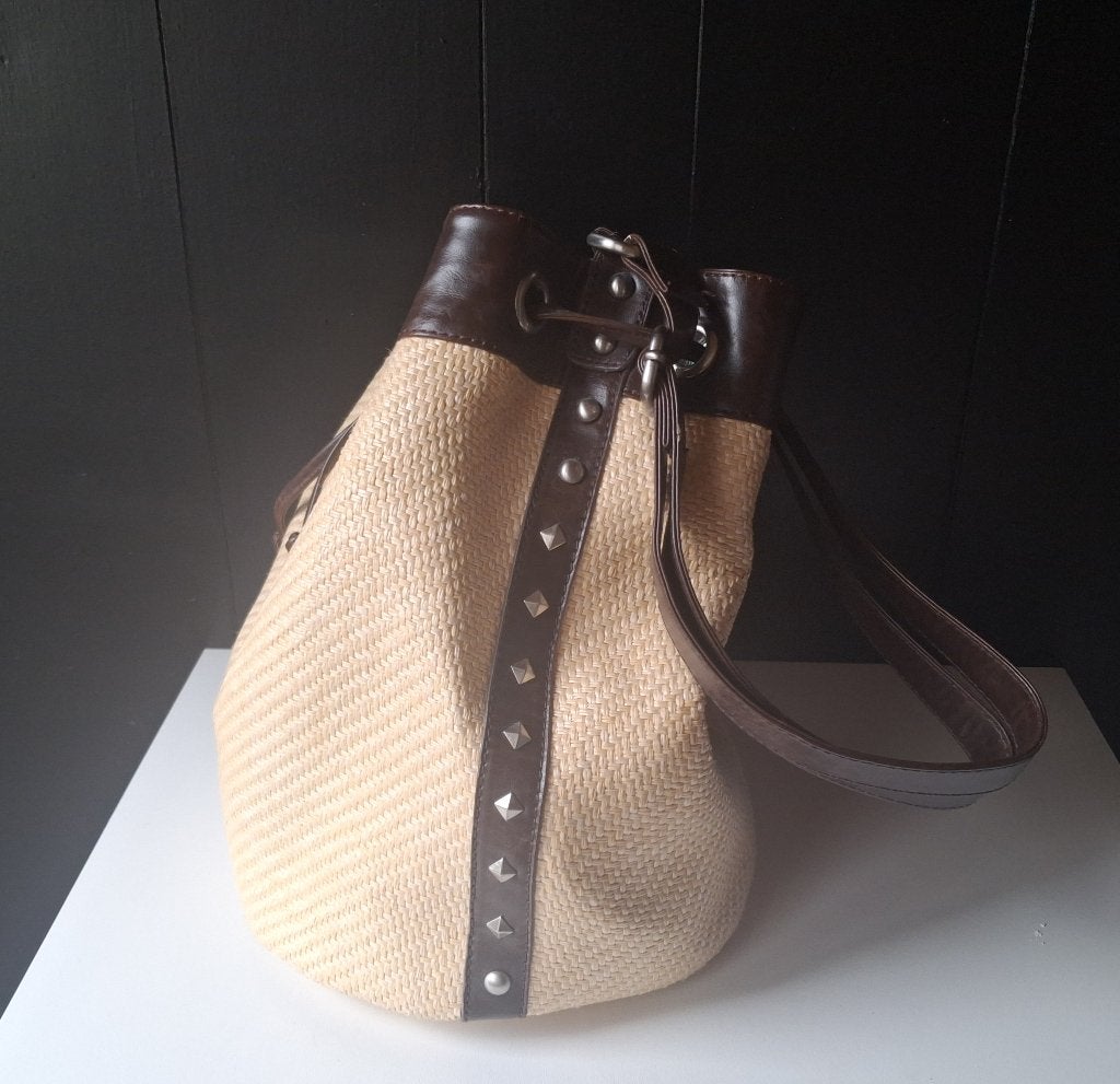 Tas Riet Longboom, Ophalen of Verzenden, Zo goed als nieuw, Bruin, Handtas