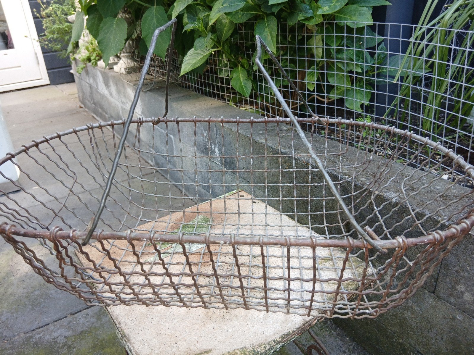 Franse metalen oogstmand/plukmand, Ophalen of Verzenden