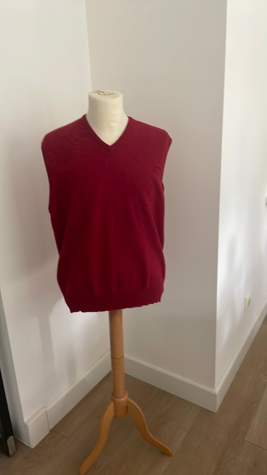 Wollen spencer van William Lockie, mt L, Verzenden, Maat 52/54 (L), Rood