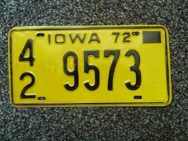 Kentekenplaat licenseplate Iowa 1972 USA, Verzenden, Gebruikt, Auto's