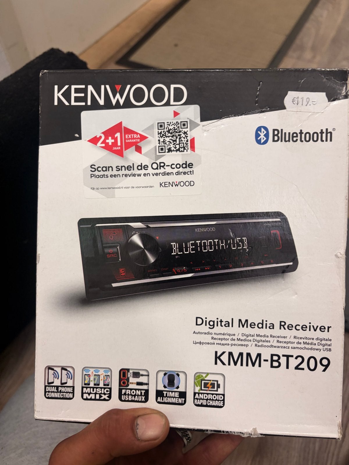 Kenwood KMM-BT209 Digital Media Receiver met Bluetooth, Auto diversen, Ophalen, Zo goed als nieuw