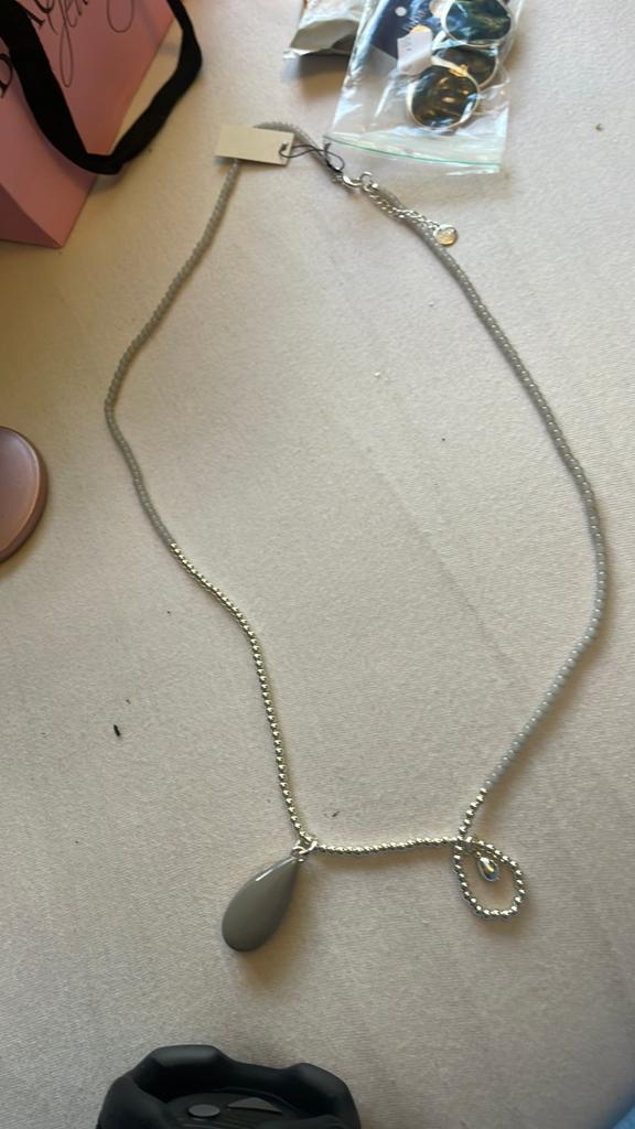 Biba Experience ketting met hanger, grijs, Nieuw, Ophalen of Verzenden, Grijs, Overige materialen