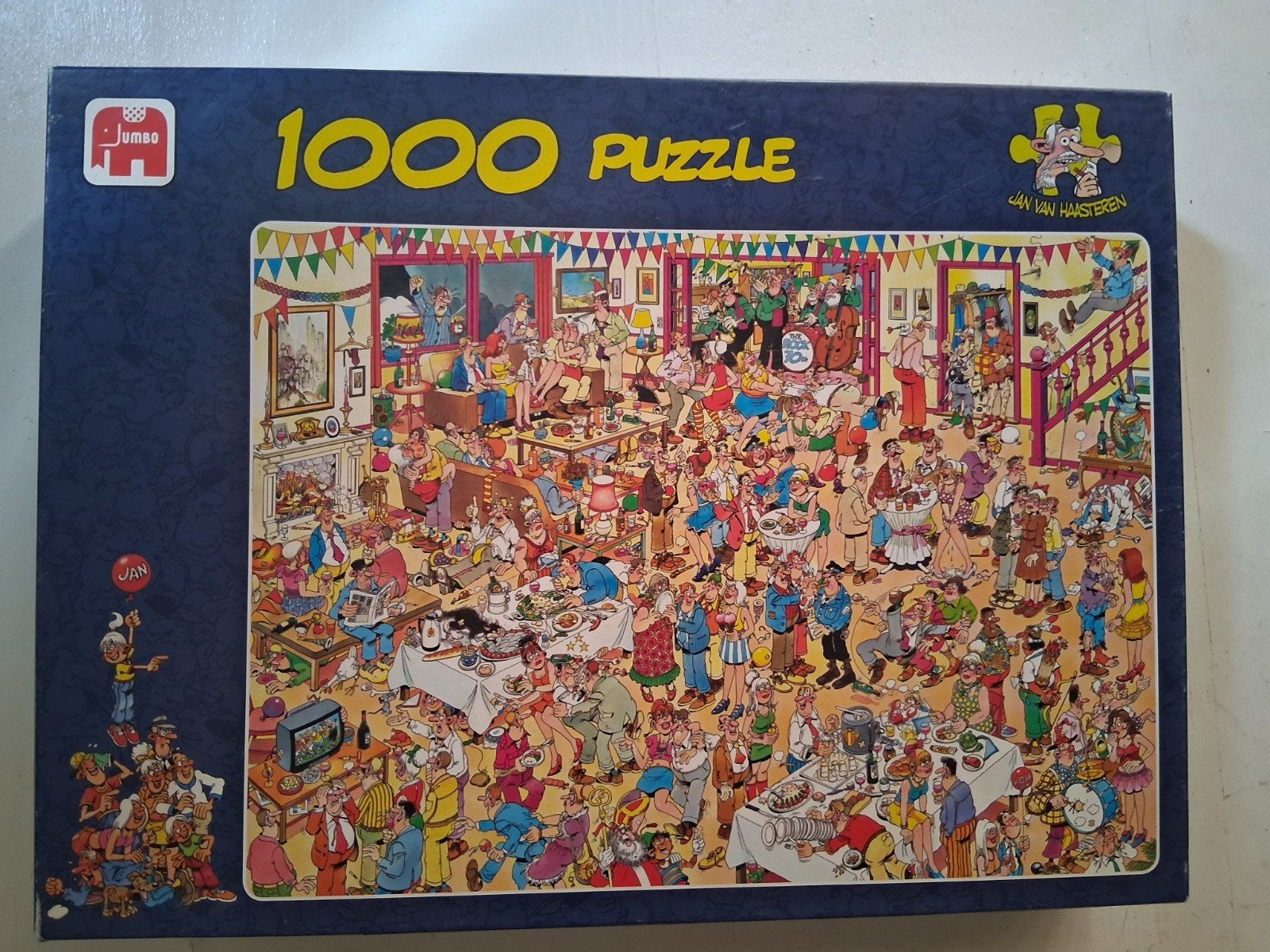 Jan van Haasteren,  happy birthday, 1000 stukjes, Hobby en Vrije tijd, Denksport en Puzzels, Ophalen of Verzenden, 500 t/m 1500 stukjes